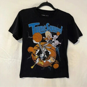 Space Jam Looney TuneTune Squad Retro Graphic short sleeve T-Shirt Black Size M